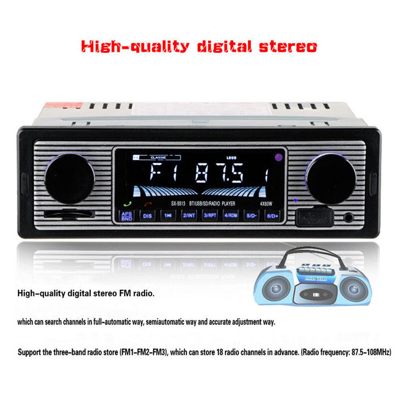 4-Channel Digital Car Bluetooth Audio USB/SD/FM/WMA/MP3/WAV Radio Stereo Sturdy v