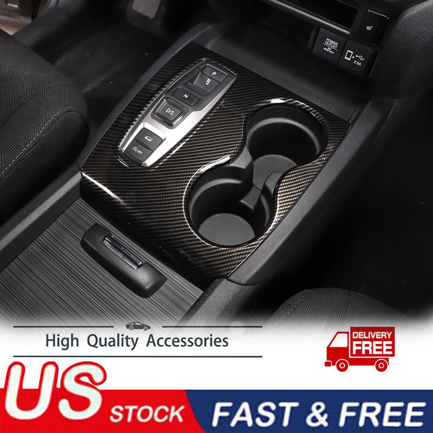 Center console gear shift cover for 2016-23 for Honda Ridgeline Passport Pilot- n