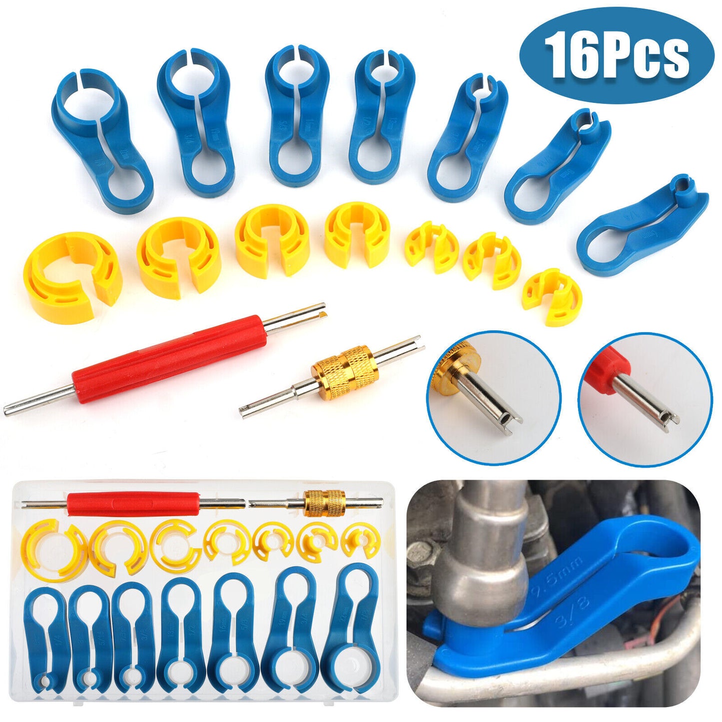16PCS AC Disconnect Fuel Line Car Removal Tools Kits Quick Disconnect Tool Set Q