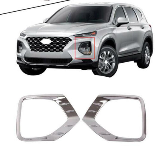 For AUTO for Hyundai Santa Fe 2019-2020 ABS Chrome Front fog lamp frame Cover Trim