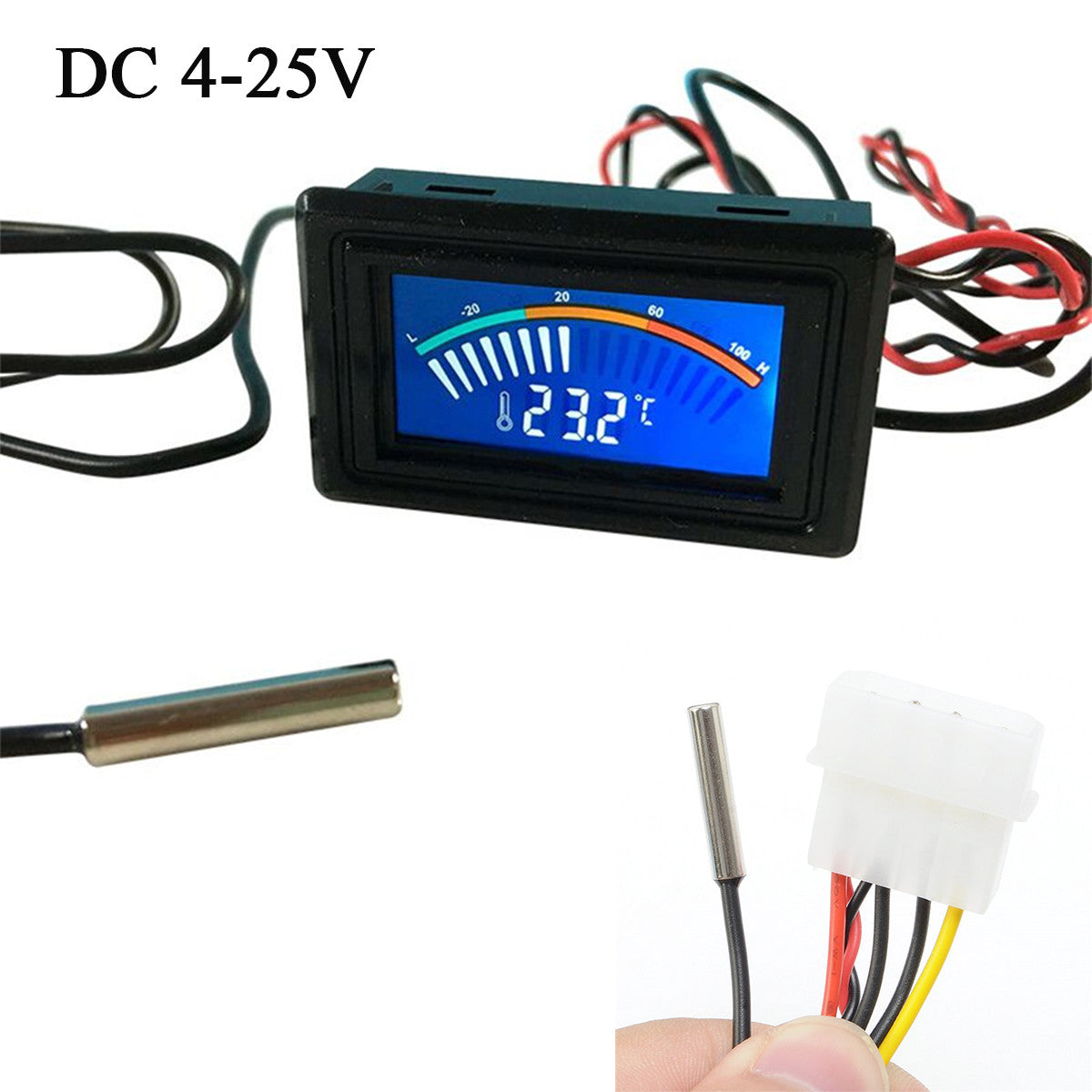 Car Auto Thermometer Temperature Gauge Meter Oil  Chargecooler Water Real-time Q