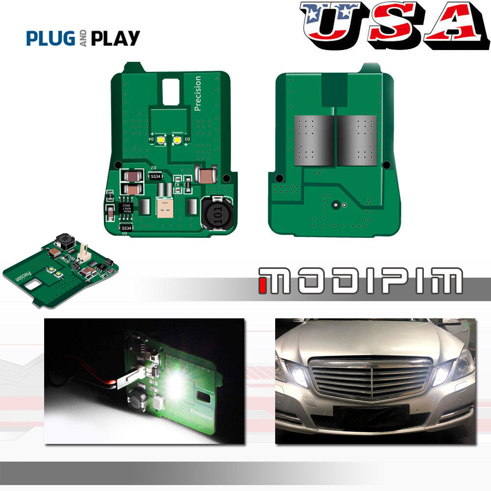 2x High Power 6k White LED Parking Lights for 10-13 for Mercedes E-Class LCI Front - v