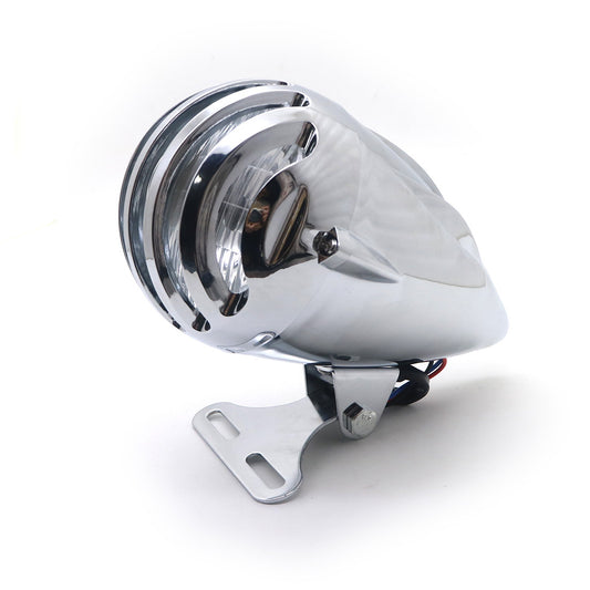 Motorcycle Chrome Bullet Grill Headlight for Honda for Suzuki for Yamaha for Kawasaki Custom Q