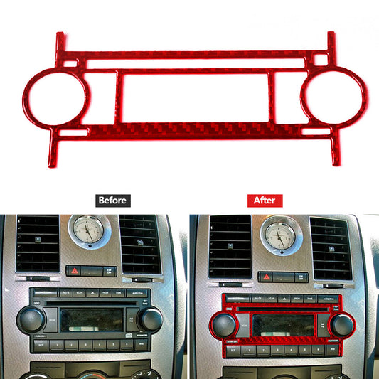 Red Carbon Fiber Rear Watercup Panel Frame Cover Trim for Camry 2007-2011 v