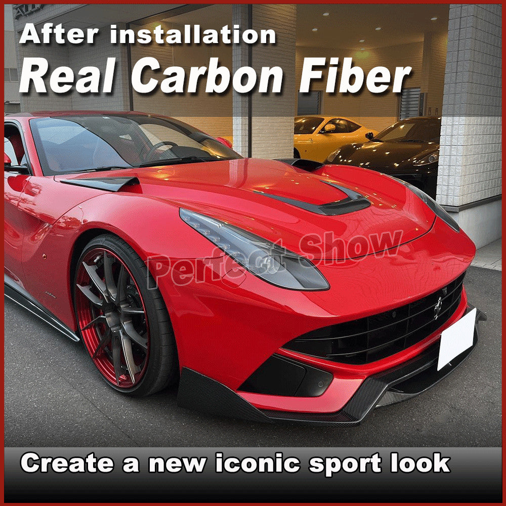 for Ferrari F12 Berlinetta 2012-17 Real Carbon Front Bumper Lip Spoiler Splitter