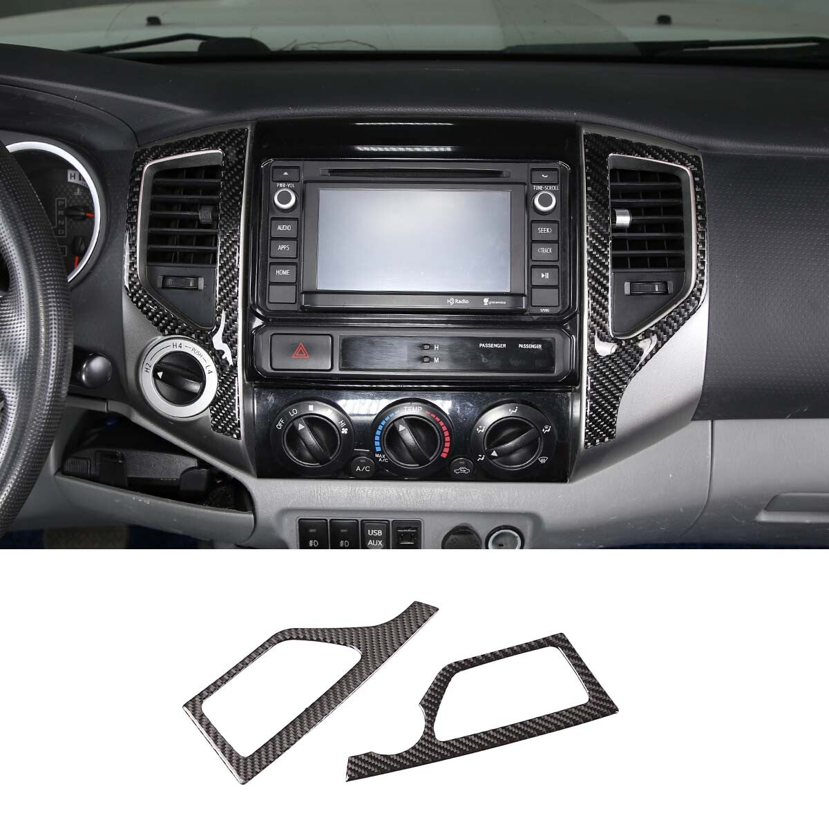 Carbon Fiber Headlight Switch Cover For F150 2021-2023- v