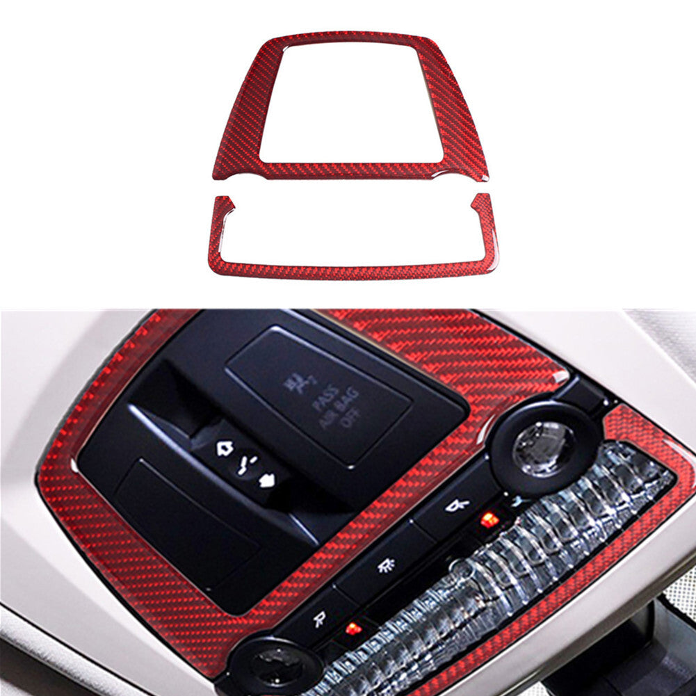 Red Carbon Fiber Dashboard Decal Strip Cover Trim for Model Y 3 2017-2022 v