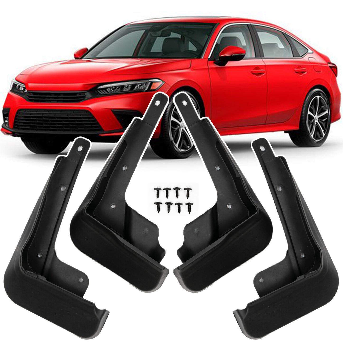 X4 Front & Rear Mudflap Set Mud Flap Kit for Honda 11th for Civic 2022 Splash Guard Q