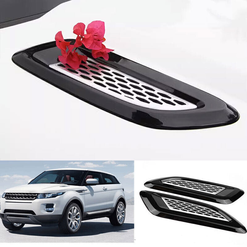 for Range Rover Evoque 2012-2019 Black Engine Hood Fender Air Vent Cover Trim 2P