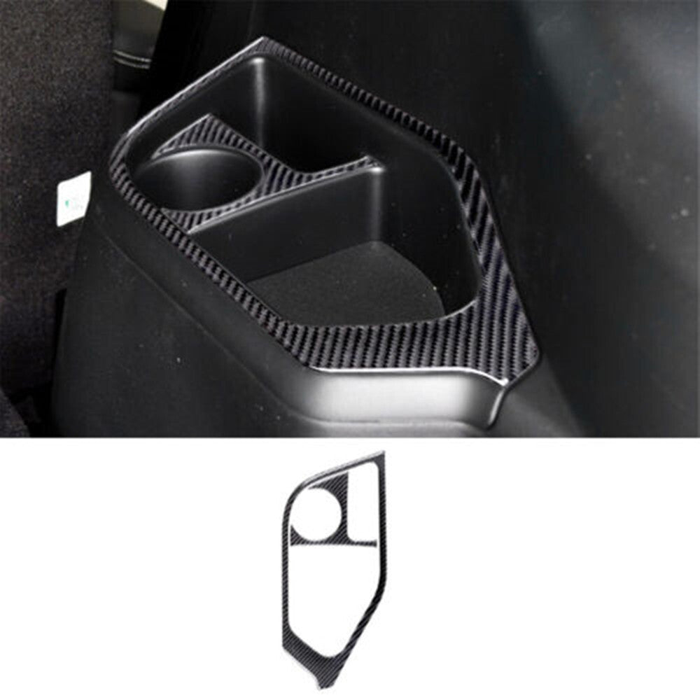 2X Carbon Fiber Interior Cup Holder Frame Trim Panel for Ford Explorer 2011-2014