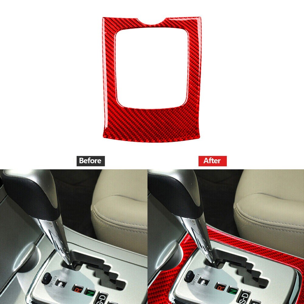 Red Carbon Fiber Gear Shift Outer Frame Cover Trim for Corolla 2006-2012. n