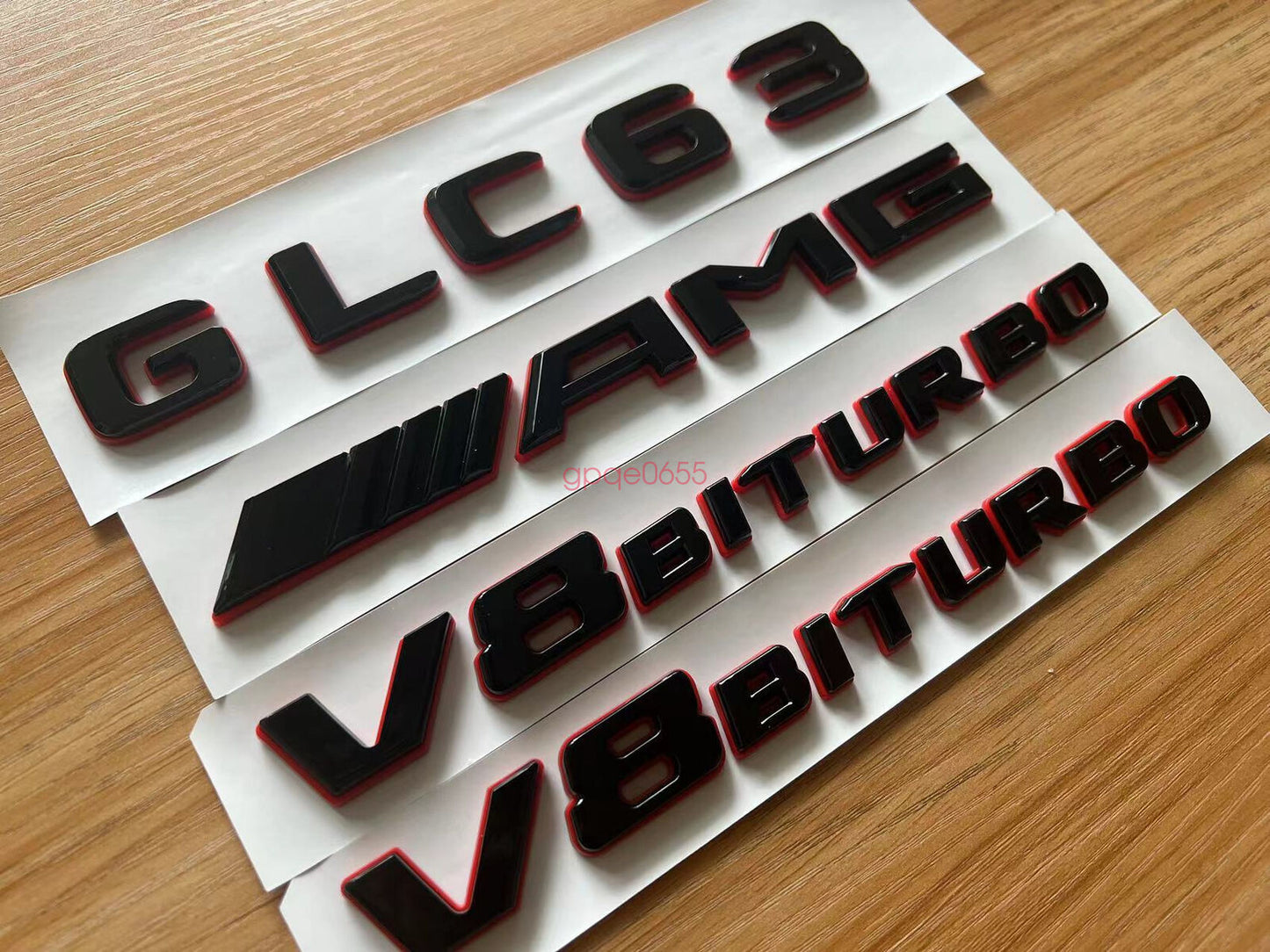 Black RED GLC63 AMG V8 BITURBO Emblem Badge Sticker Set For AMG GLC