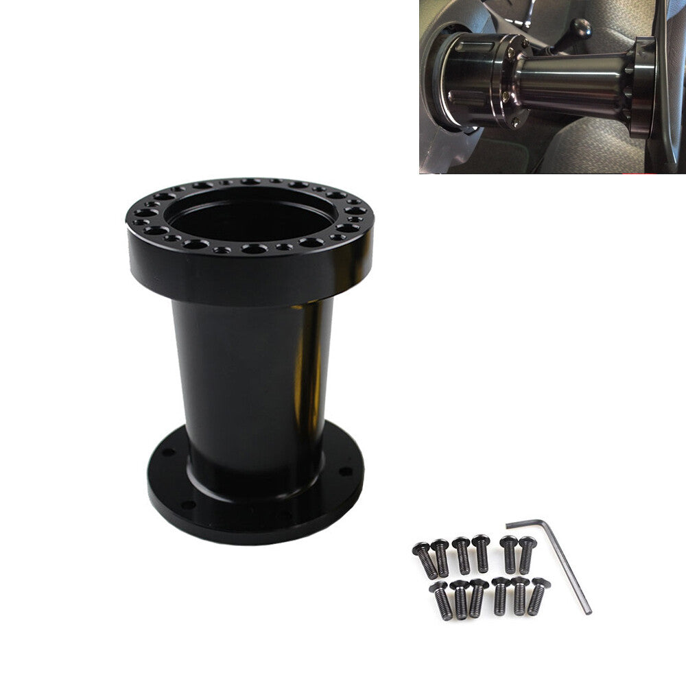 Aluminum Steering Wheel Extender Adjustable Hub Adapter 4/101mm Black