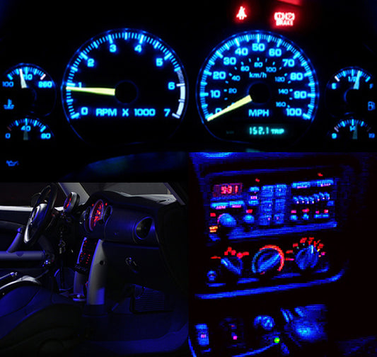 Full LED interior conversion kit dash A/C dome For Skyline R33 BLUE Color v