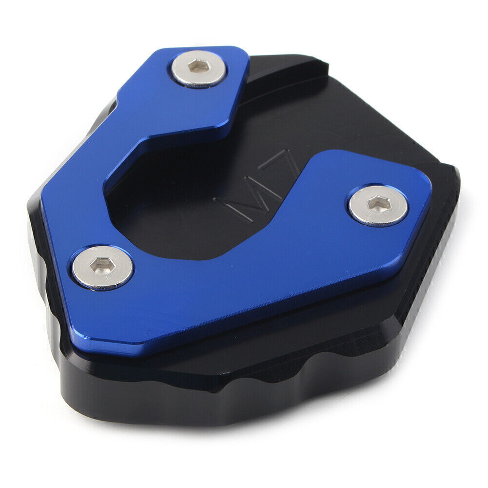 Motorcycle Kickstand Side Stand Extension Plate Pad for Yamaha MT-07 FZ-07 Blue Q