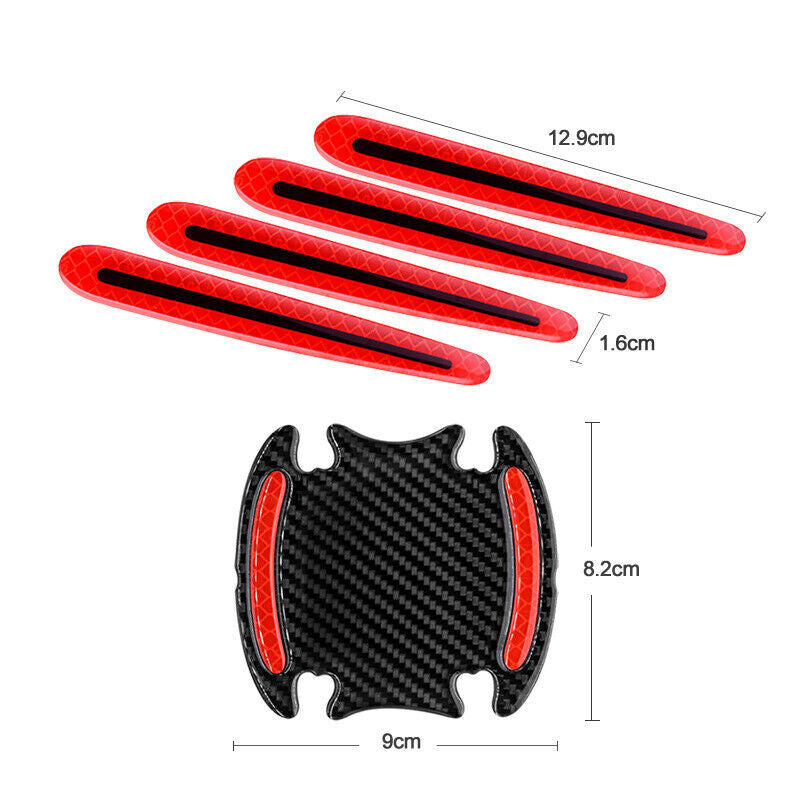 8-Pack Car Exterior Door Stickers Reflective Tape for Nighttime Safety and Scratch Protection - n