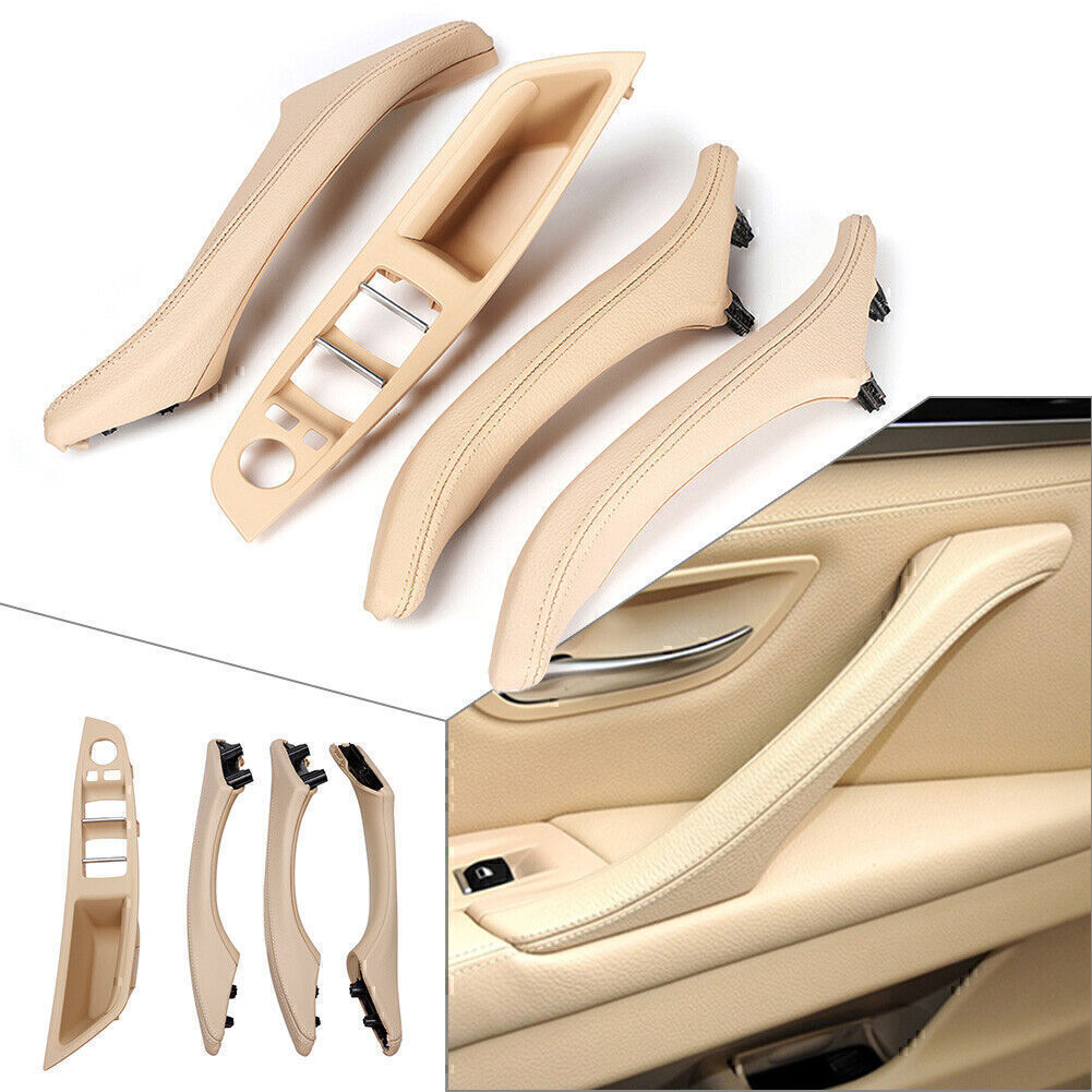 Door Trim Handle Real Leather Fit for BMW 5 series F10 F11 F18 2010-17 16 LHD Beige