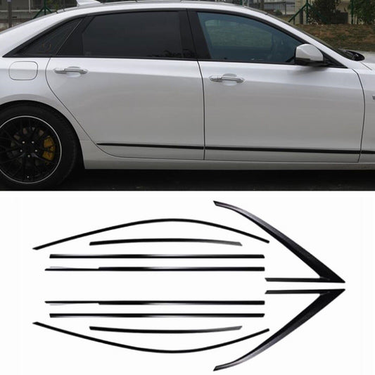 for Cadillac CT6 2016-2020 Black Steel Car Window Sill Molding Strip Cover Trim