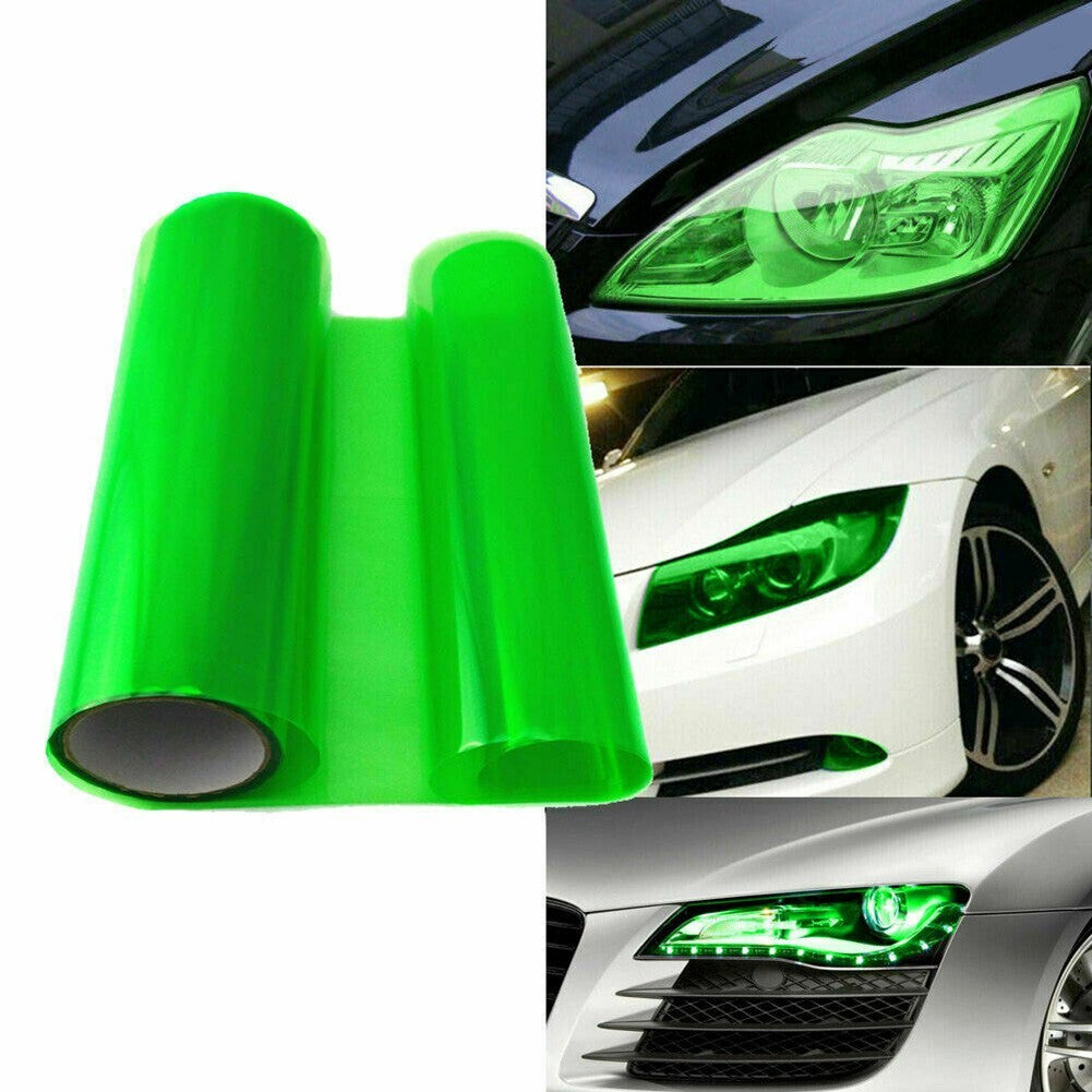Green Tint Vinyl Film for Headlights Tail Lights Perfect Fit Glossy Finish Q