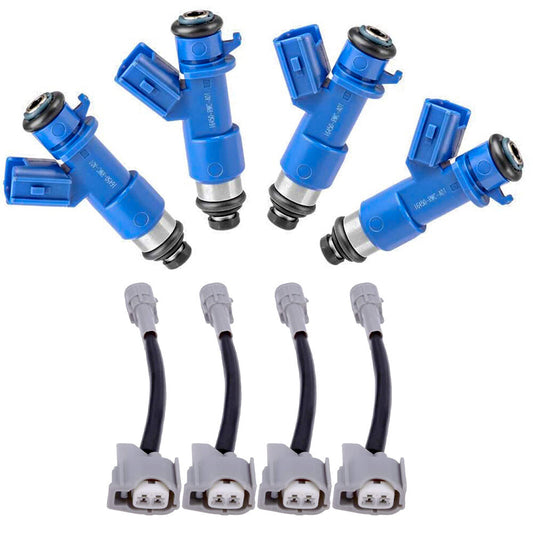4 x 410cc fuel injectors with plug-and-play adapters for Honda for Acura for RDX 16450-RWC-A01- v