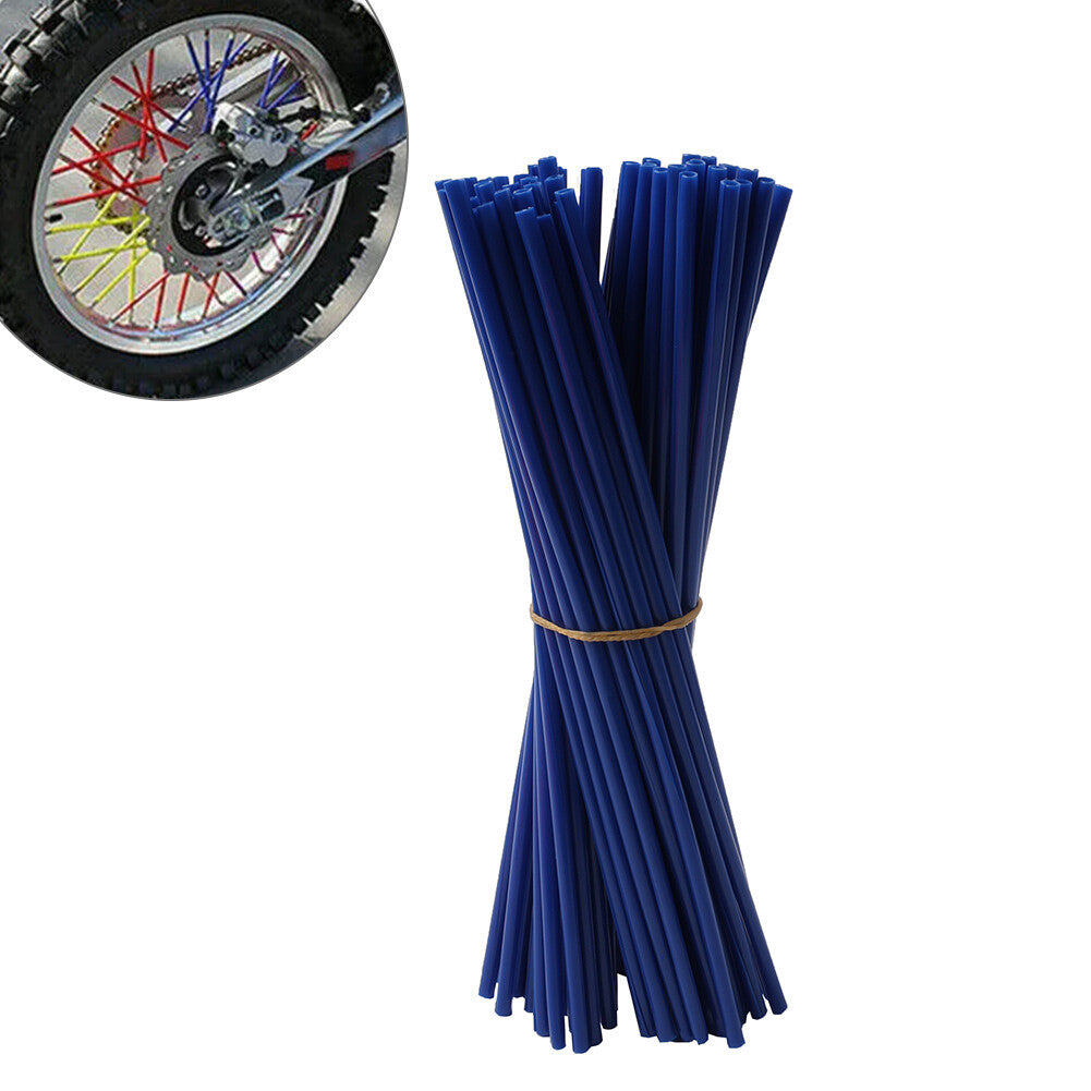 72x Spoke Skins Covers Fit Motocross Dirt Bike Wheel Rim Guard Protector Wraps Q