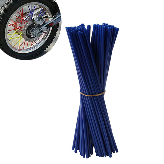 72x Spoke Skins Covers Fit Motocross Dirt Bike Wheel Rim Guard Protector Wraps Q
