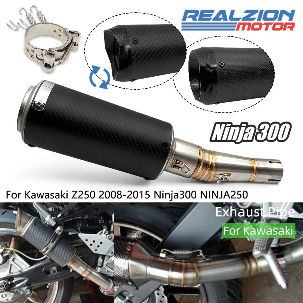 Exhaust Middle Escape Link Pipe for Kawasaki Z250 2008-2015 300 NINJA250