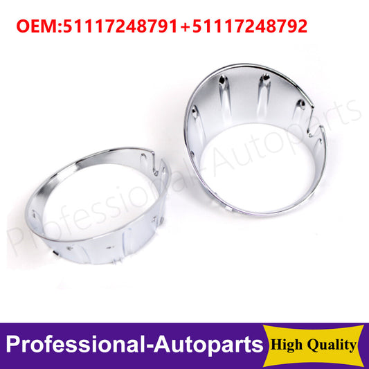 1Pair Front Left+Right Fog Light Trim Ring For 11-15 for MINI Cooper R55 R56 R57 R58