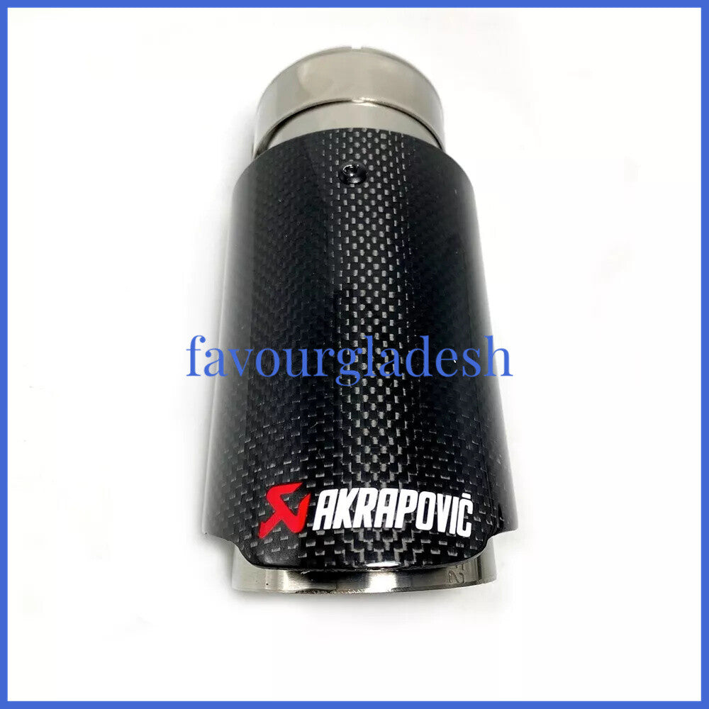 1 X IN 2.1 54MM OUT: 3.0 76MM Akrapovic Glossy Carbon Fiber Pipe Exhaust Tip