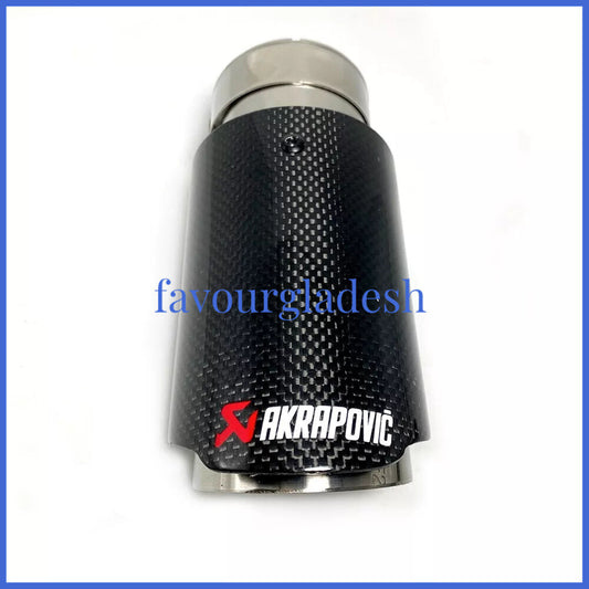 1 X IN 2.1 54MM OUT: 3.0 76MM Akrapovic Glossy Carbon Fiber Pipe Exhaust Tip