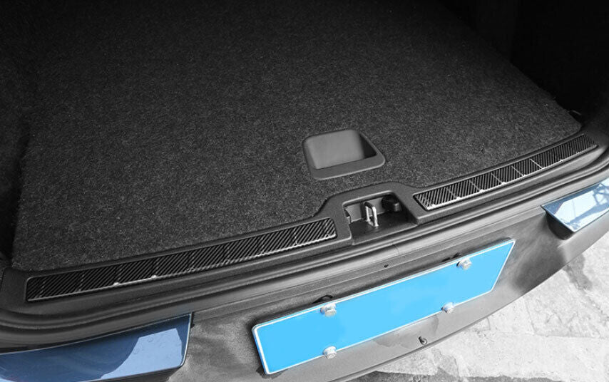 for Volvo XC40 2019-2022 Carbon Fiber Steel Rear Bumper Sill Plate Protector 2x