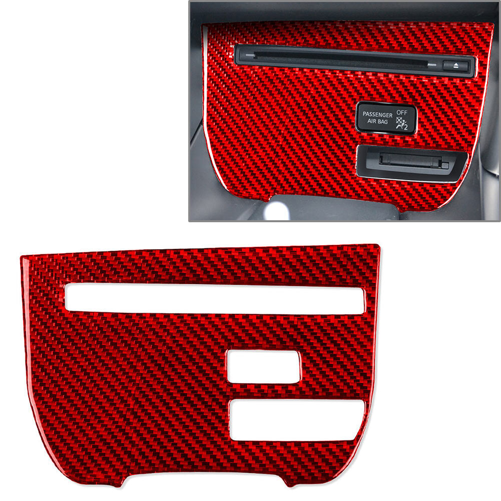 Central Console CD Panel Cover Trim for Nissan GTR R35 2008-2016 Red Car RHD