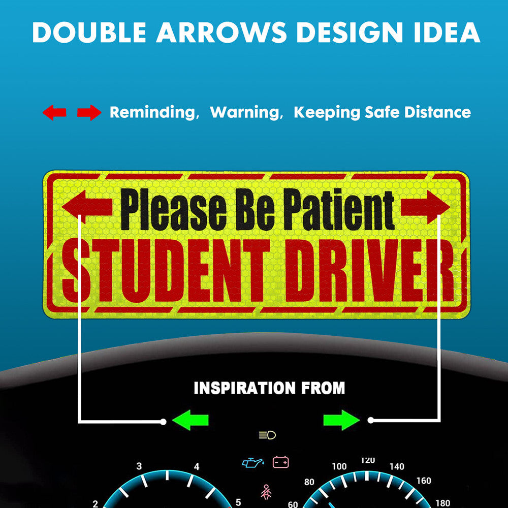 3pcs Highly Reflective Magnet Car Safety Caution Sign for Student Driver Q