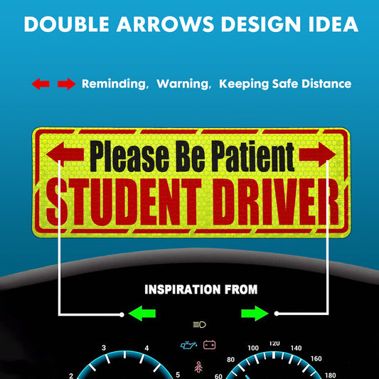 3pcs Highly Reflective Magnet Car Safety Caution Sign for Student Driver Q
