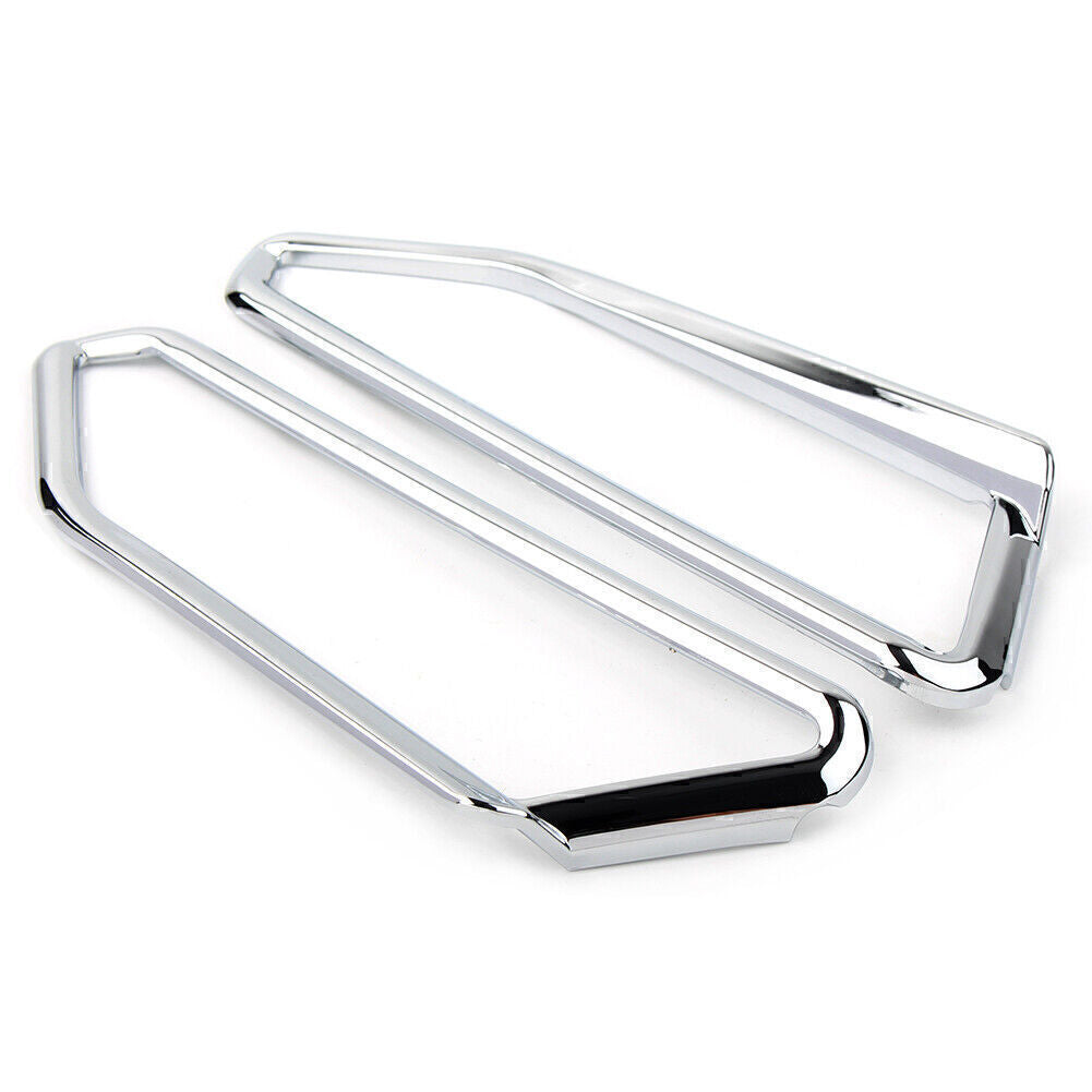 Pair Motorcycle Chrome Front Light Trim Accents for Honda Goldwing GL1800 18-21 Q
