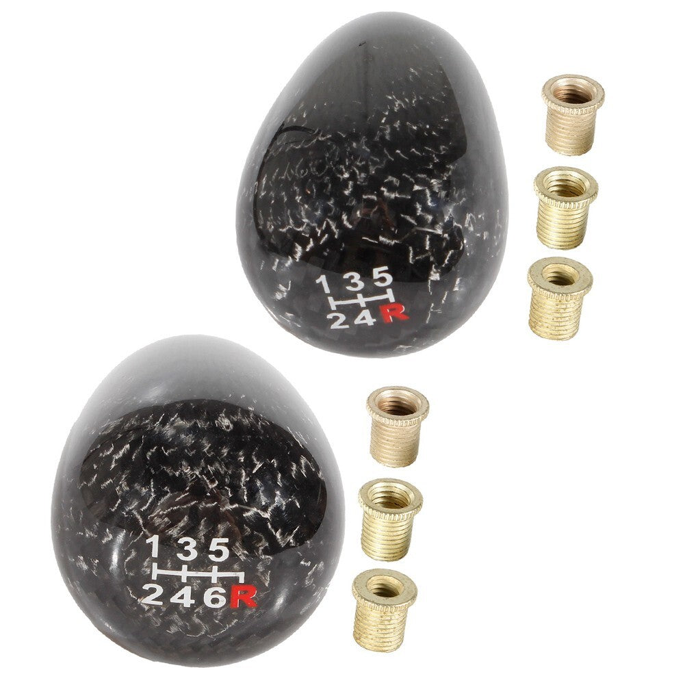 Black Racing Aluminum Carbon Fiber Manual Mt Gear Shift Shifter Knob 5/6 Speed v