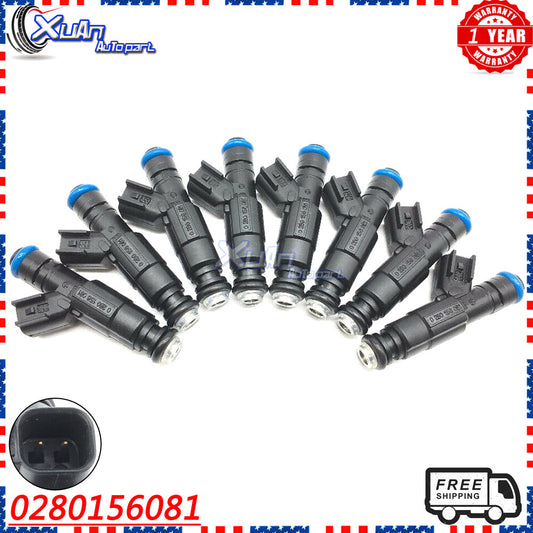 0280156081 8 fuel injectors for Mercruiser V8 350 MAG 6.2 5.0 4.3 for Volvo 885176- v