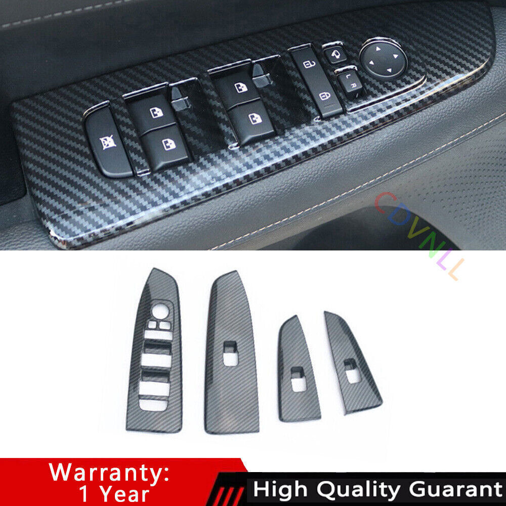 for Kia K3 Forte 19-2021 Carbon Fiber Look Glass Window Lifting Lock Panel Trim