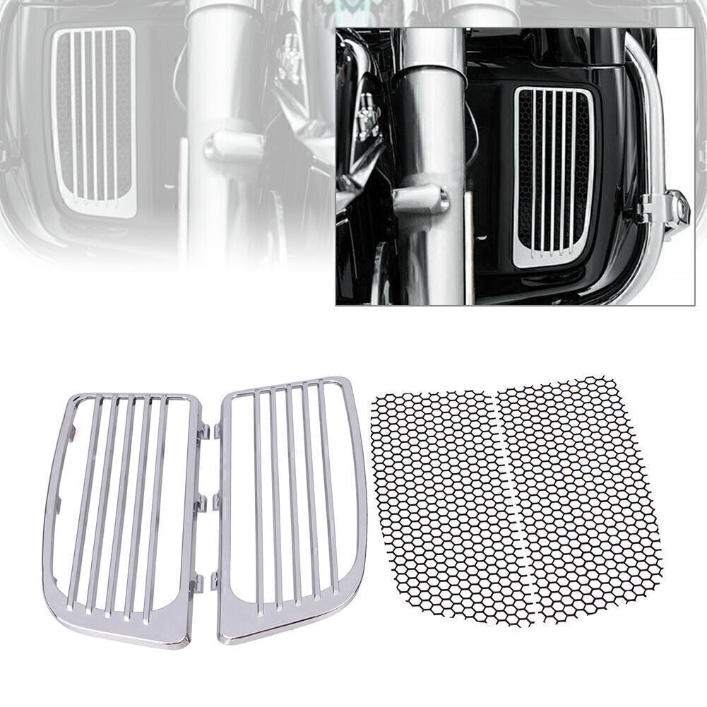 Radiator Mesh Grill Fit for Harley Electra Glide Low Ultra Limited FLHTKL Chrome Q