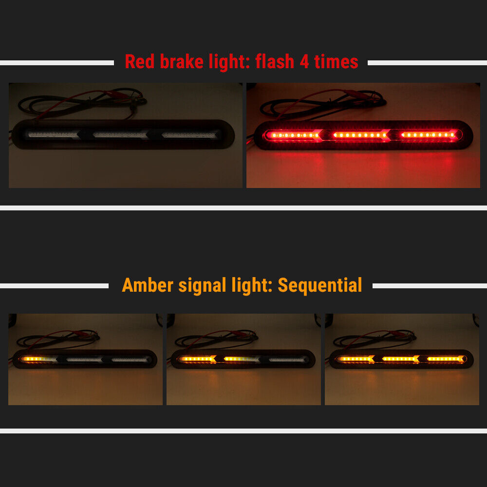Automatic rear window LED light bar, brake, turn signal, taillight bar 12V