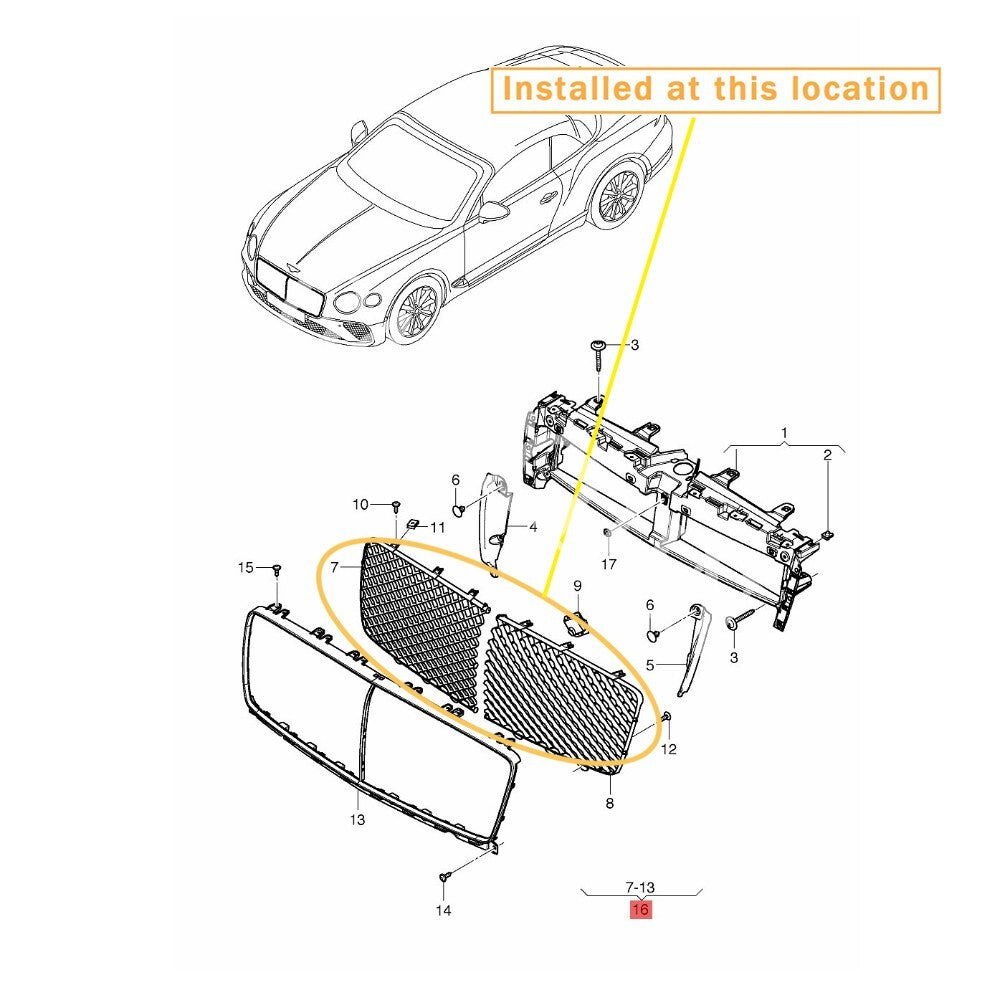 Radiator grille kit for new for Bentley 18-22. equipment manufacturer: 3SD853597P/598P