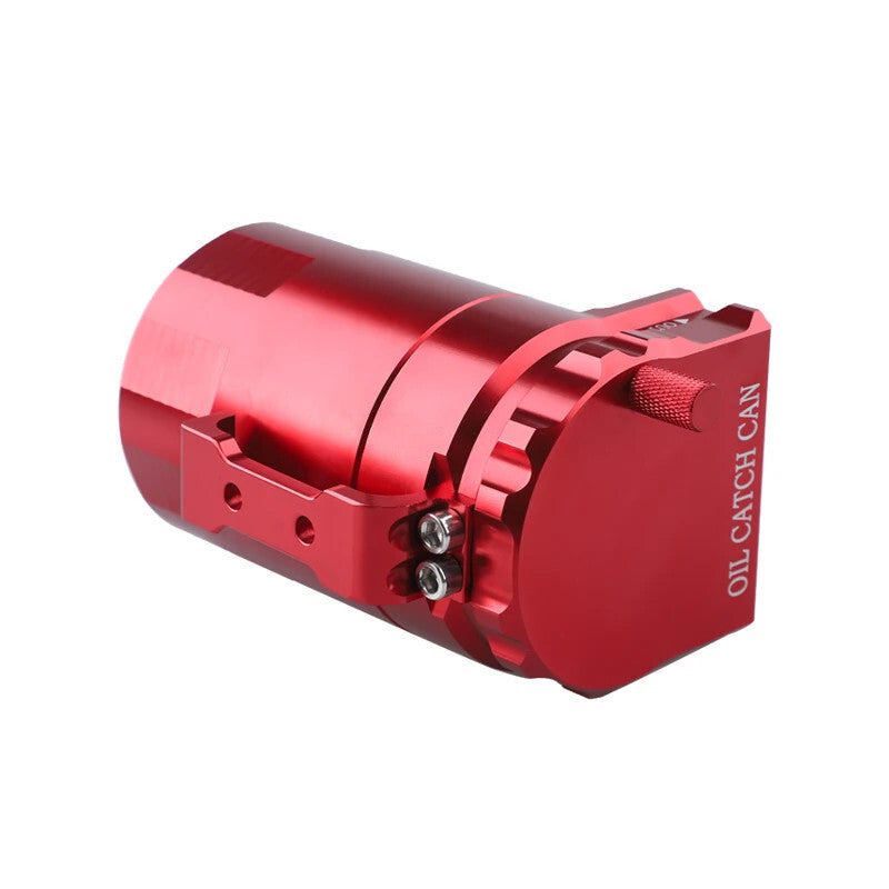 Car Red Aluminum Alloy Cylinder Car Oil Catch Can Reservoir Tank Oil Ruler Kit