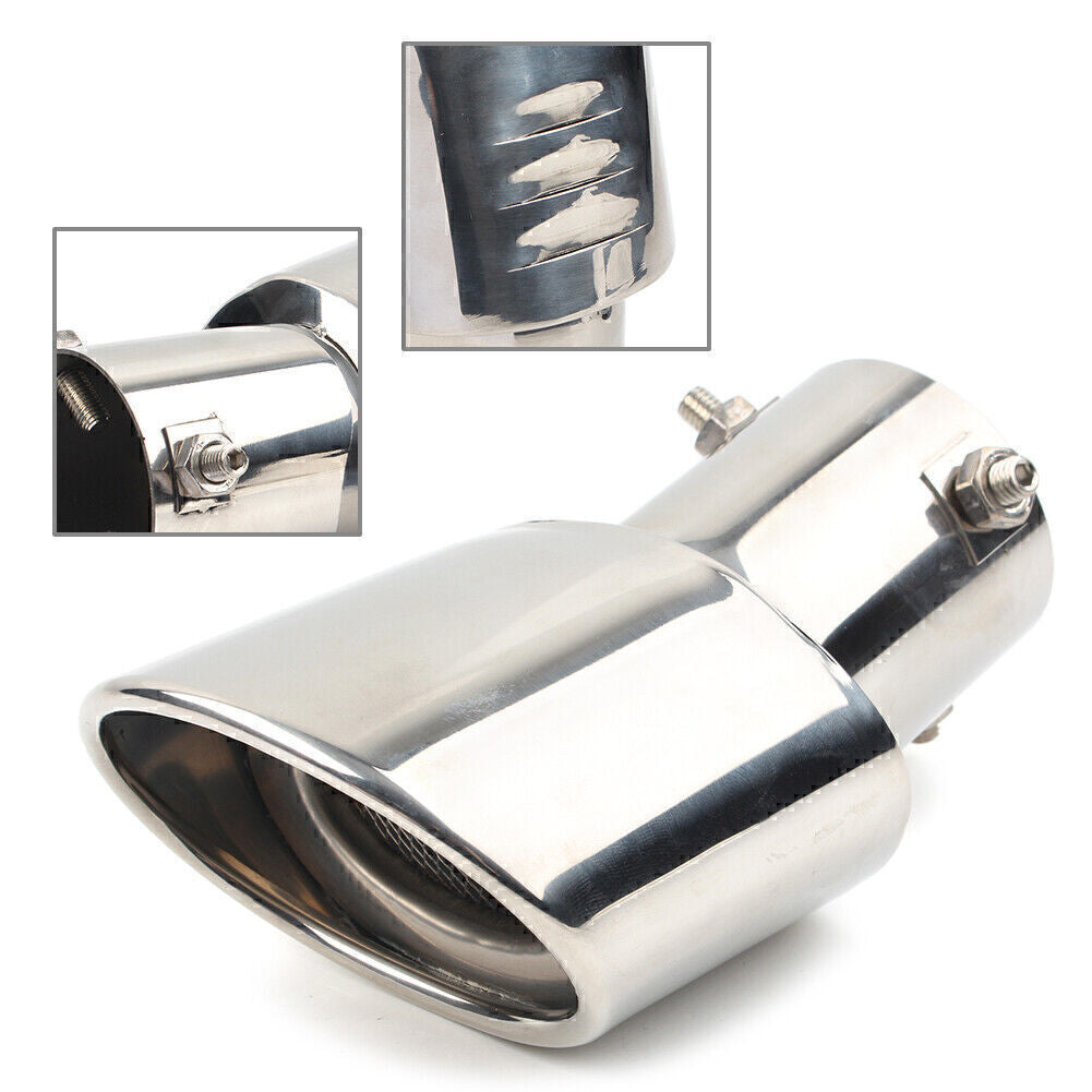 Car Stainless Steel Rear Exhaust Pipe Tail Muffler Tip Round Accessories Durable Q