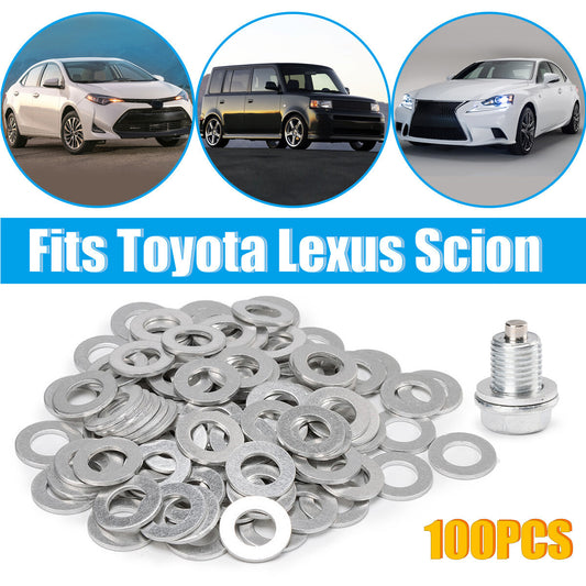 100PCS 90430-12031 Oil Drain Plug Gasket Crush Washer 12mm Hole for Toyota for Scion Q