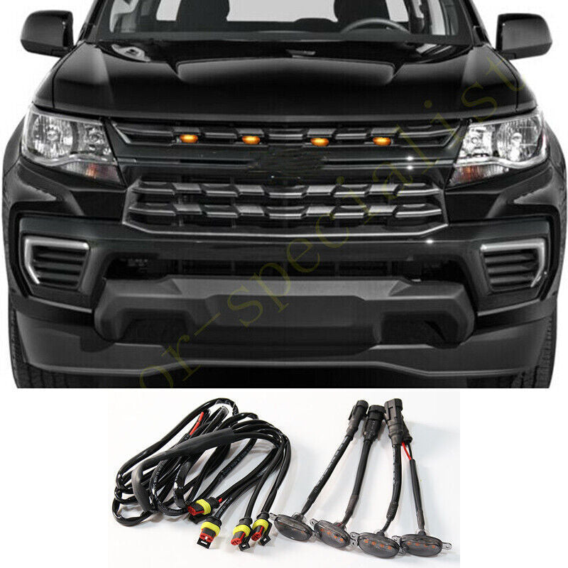 for Chevrolet Colorado 2021-2024 Style Grill LED smoke Marker Light Kit