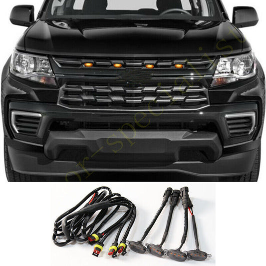 for Chevrolet Colorado 2021-2024 Style Grill LED smoke Marker Light Kit