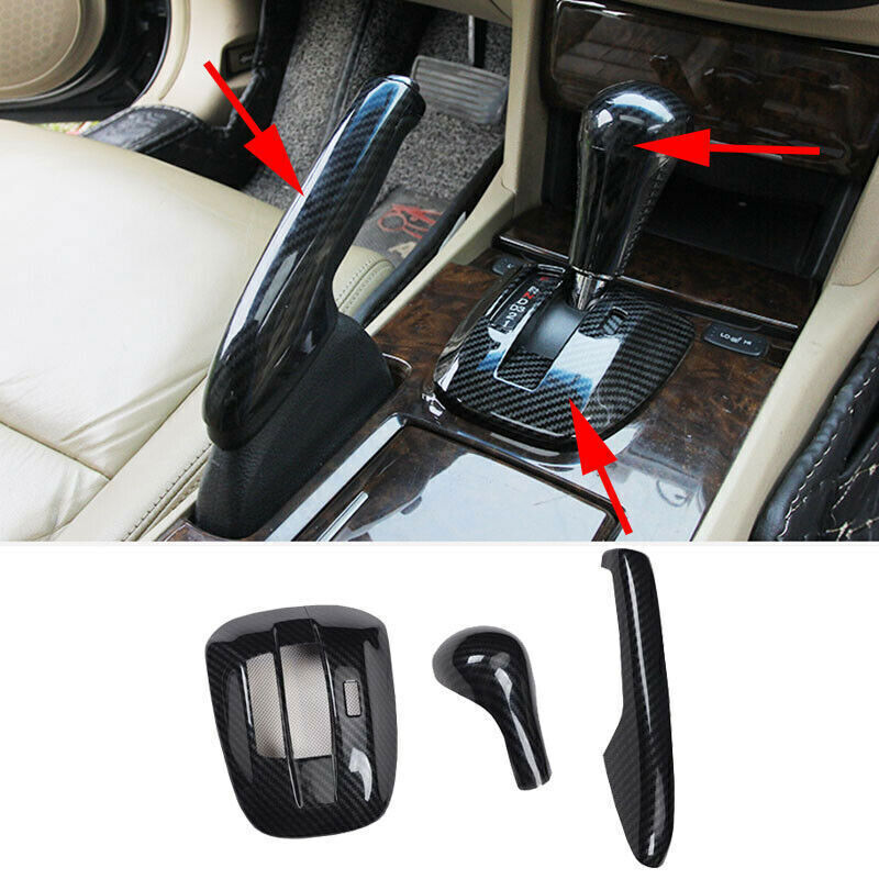 for Honda Accord 2008-12 Carbon Fiber Car Gear Shift Knob Head Panel Cover Trim