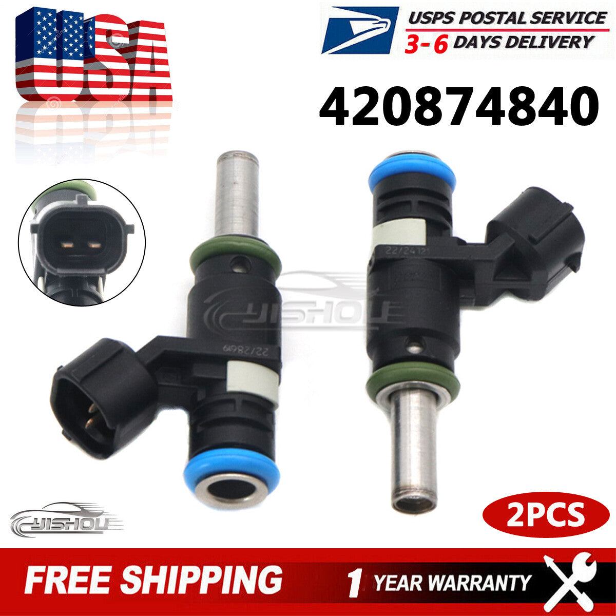 2Pcs Fuel Injectors 420874840 For CAN-AM for Defender Outlander Renegade Traxter