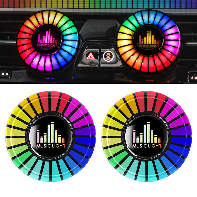 Car Air Freshener RGB LED Ambient Light Music Rhythm Fragrance Light App Control - n