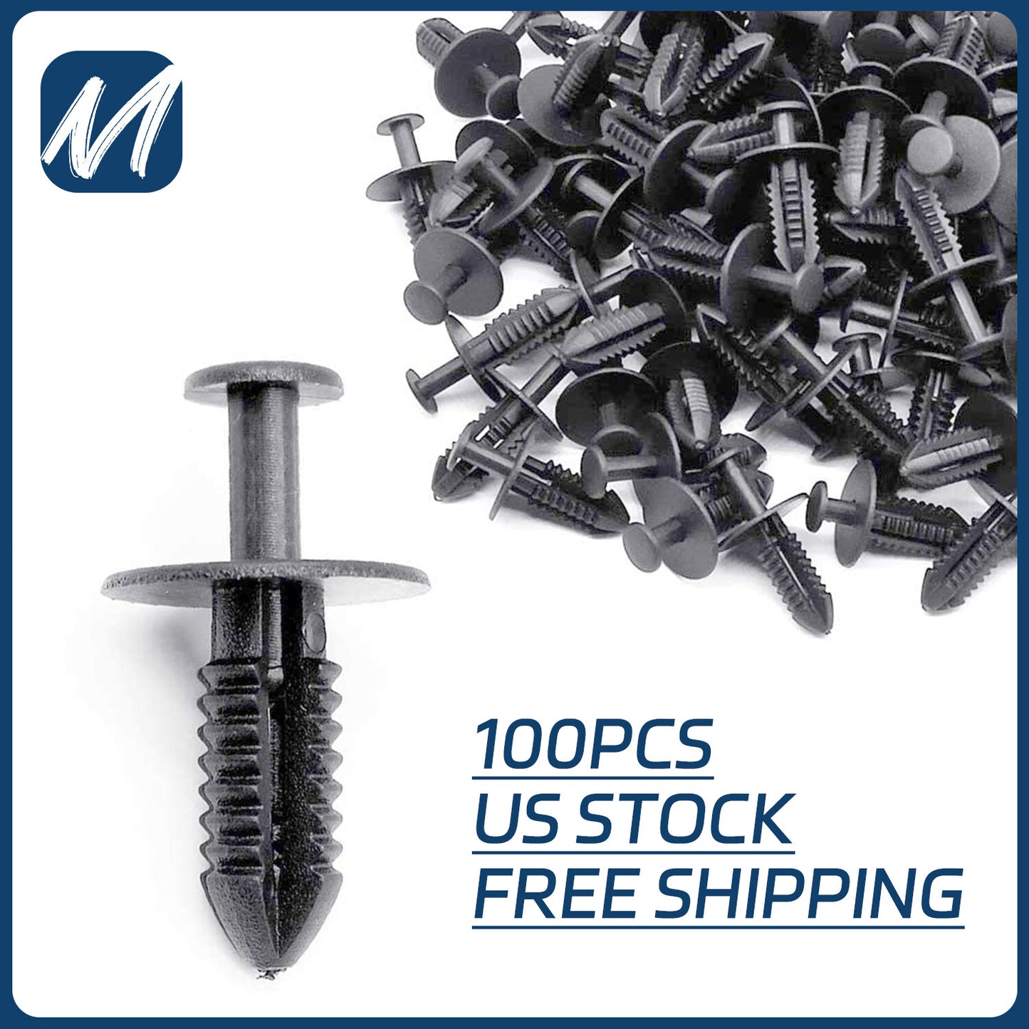 100x fender liner fasteners, rivet push-type clip holders suitable for Mercedes-Benz